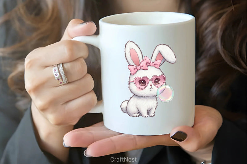 Glitter Easter Bunny Clipart Bundle - CraftNest - Digital Crafting and Art