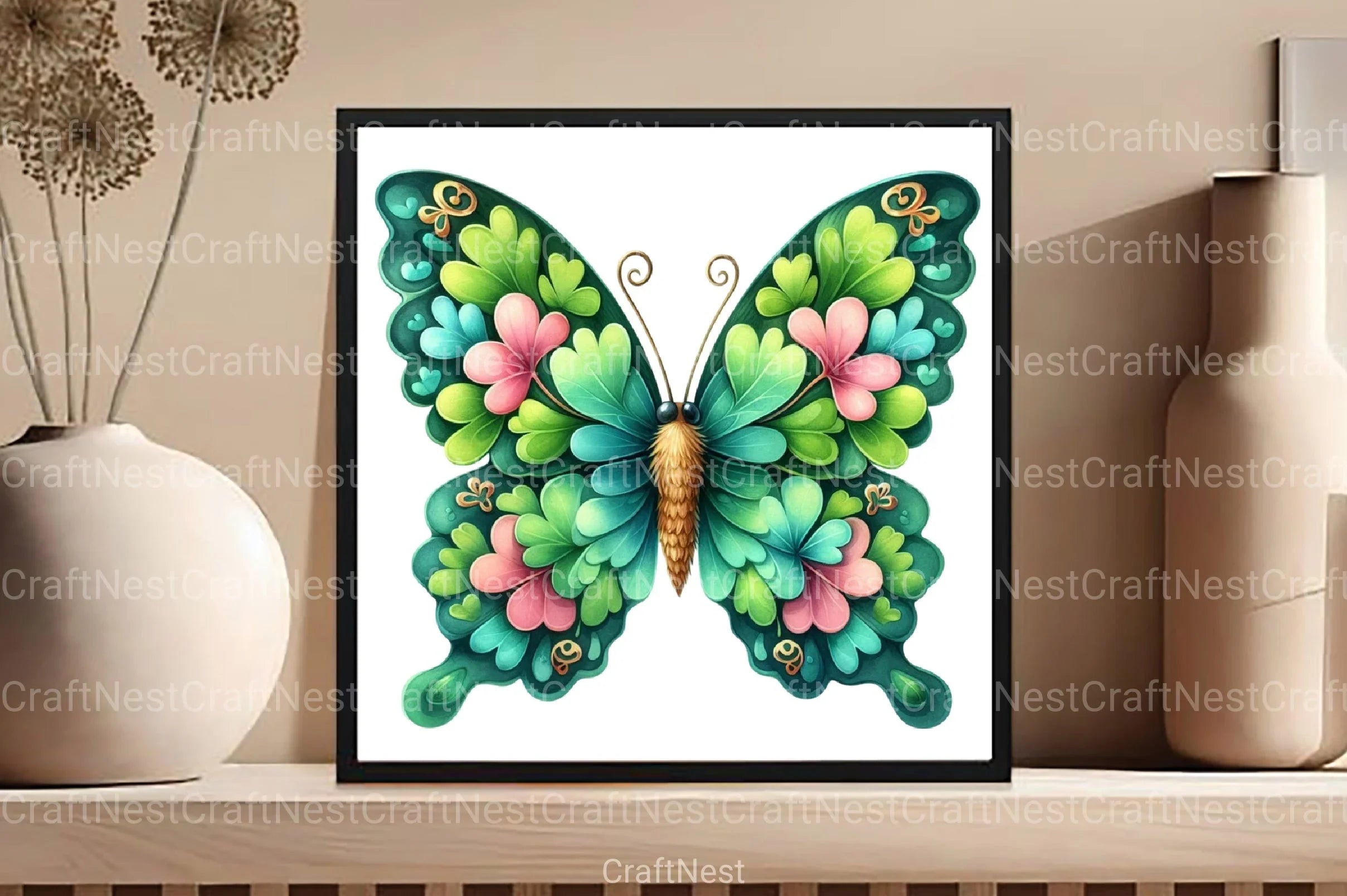 St. Patrick's Day Butterfly Clipart Bundle - CraftNest - Digital Crafting and Art
