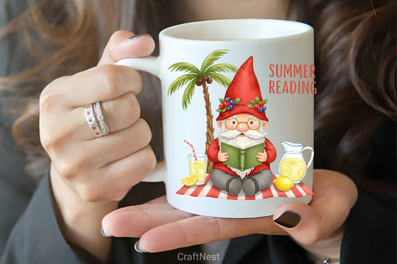 Summer Reading Gnome Clipart Bundle 5 - CraftNest - Digital Crafting and Art