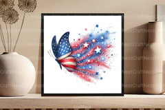 Patriotic Butterfly 4th of July Clipart Bundle - CraftNest - Digital Crafting and Art