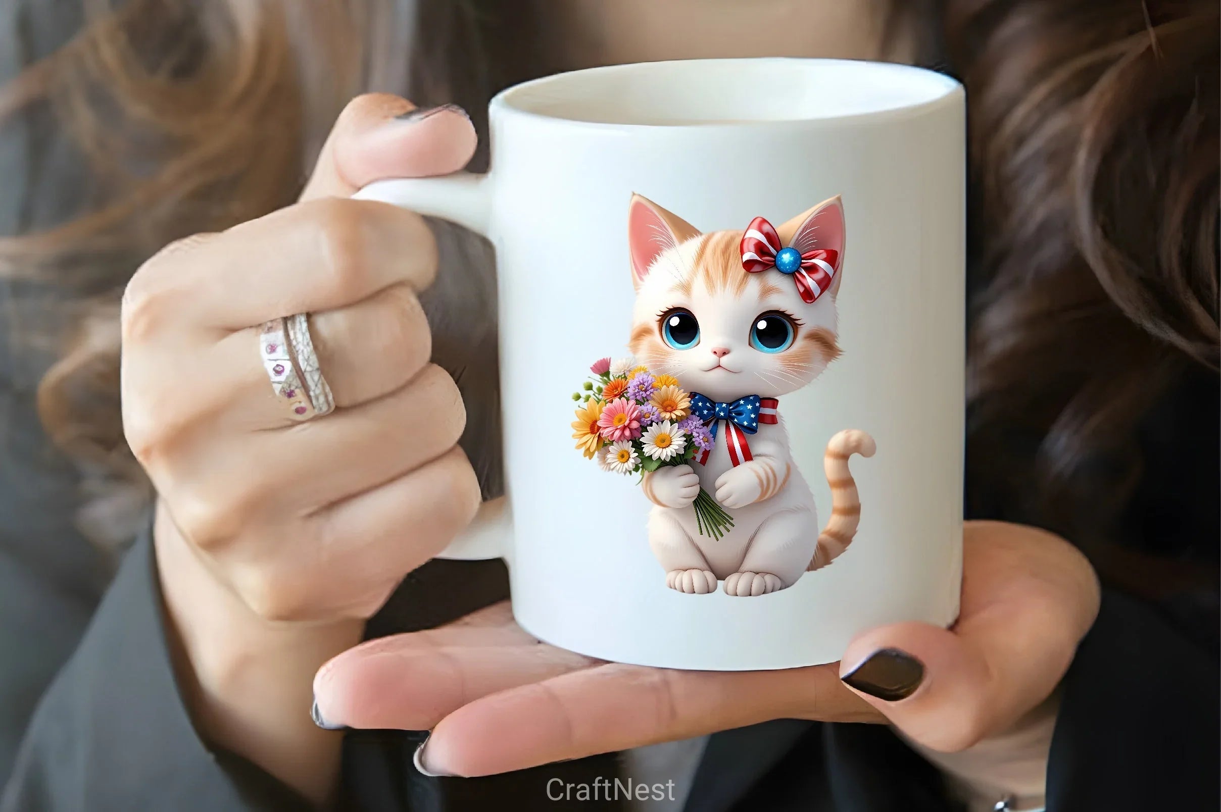 Patriotic Kawaii Cat Clipart Bundle - CraftNest - Digital Crafting and Art