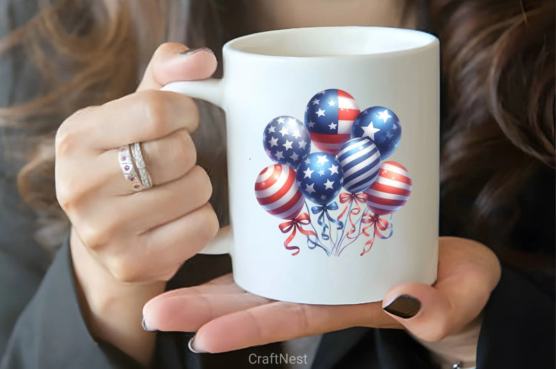 American 4th of July Balloons Clipart Bundle - CraftNest - Digital Crafting and Art