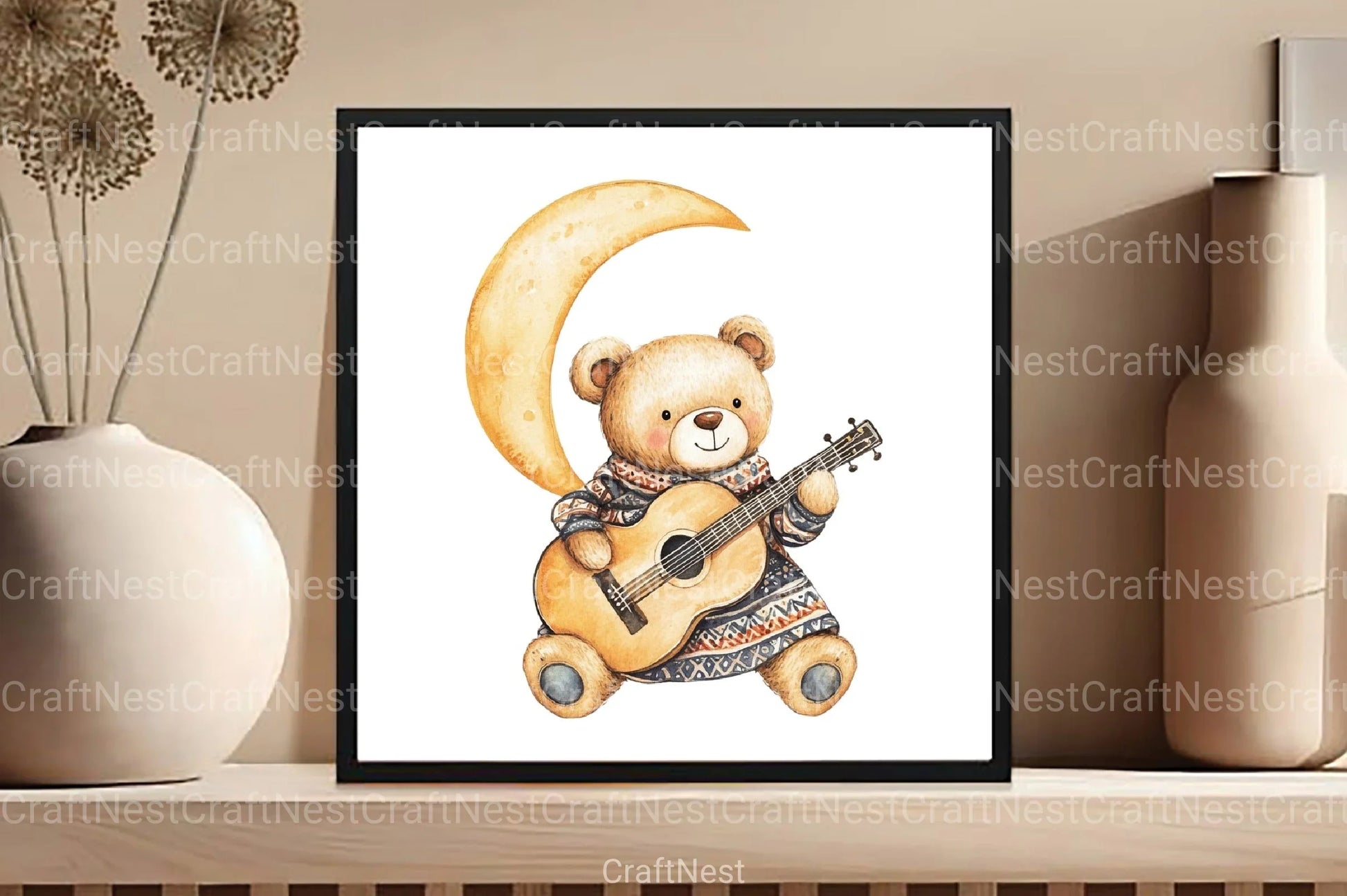 Teddy Bear Boho Clipart Bundle - CraftNest - Digital Crafting and Art