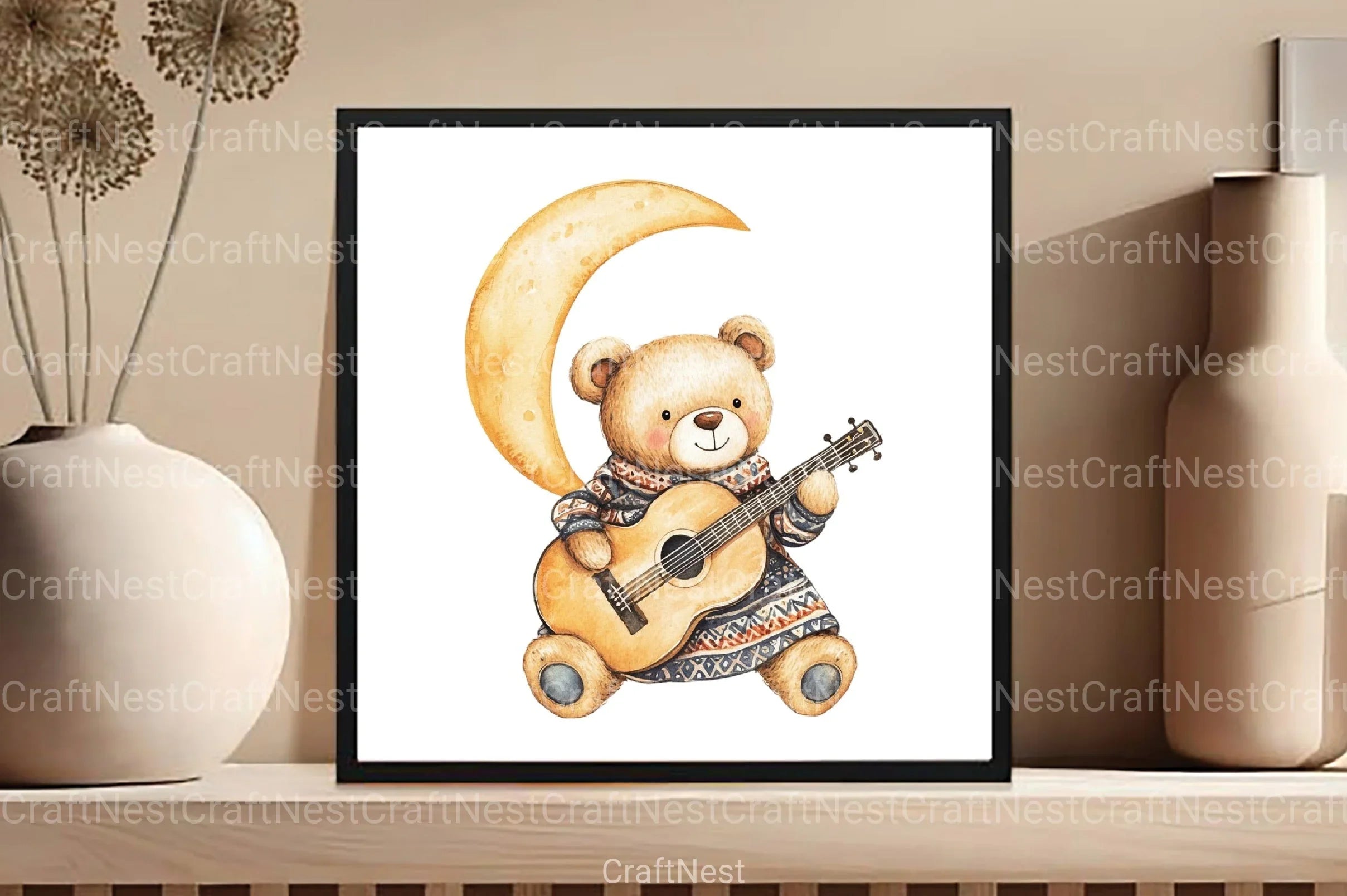 Teddy Bear Boho Clipart Bundle - CraftNest - Digital Crafting and Art