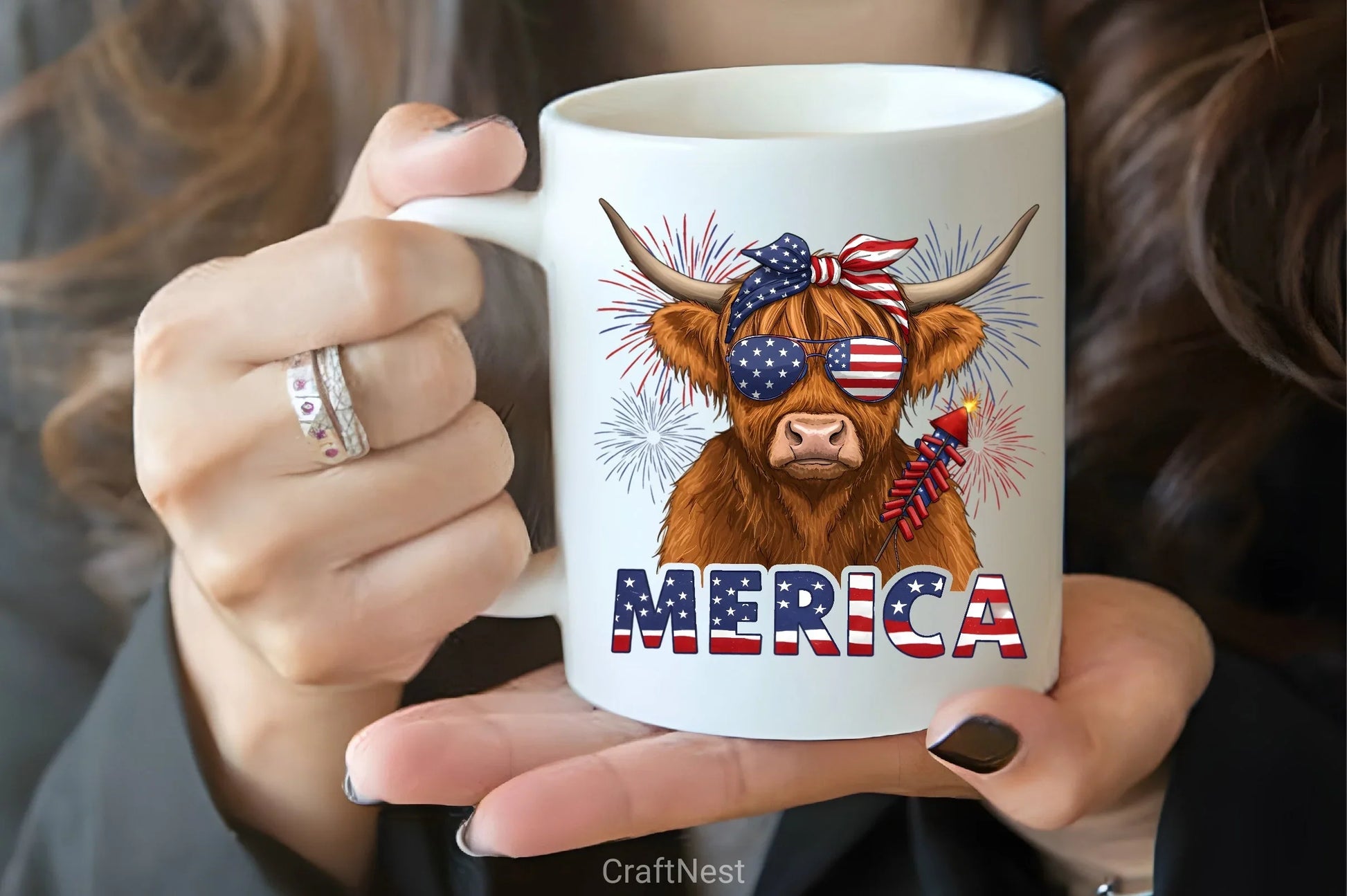 July 4th Highland Cow Clipart Bundle - CraftNest - Digital Crafting and Art