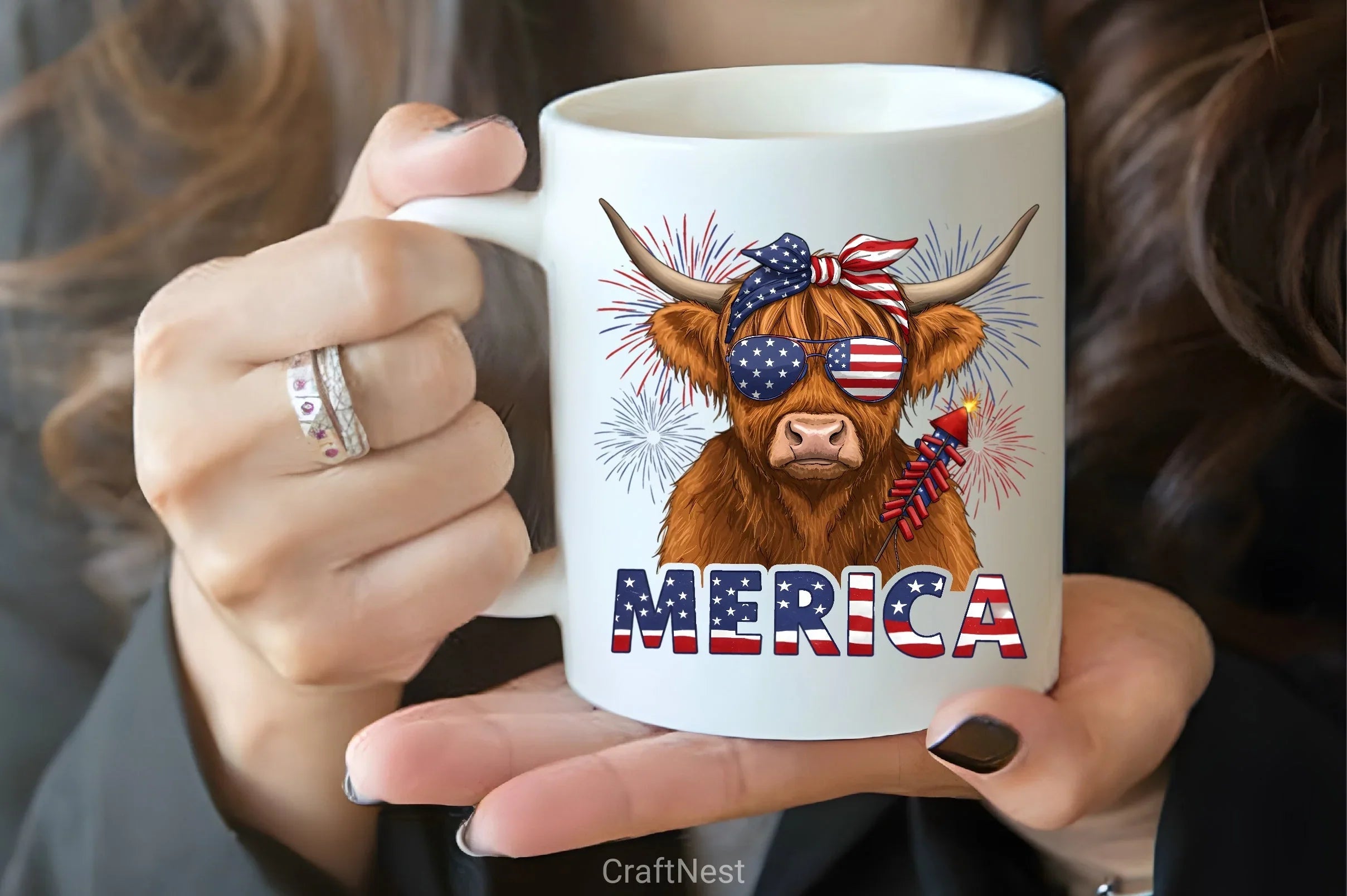 July 4th Highland Cow Clipart Bundle - CraftNest - Digital Crafting and Art