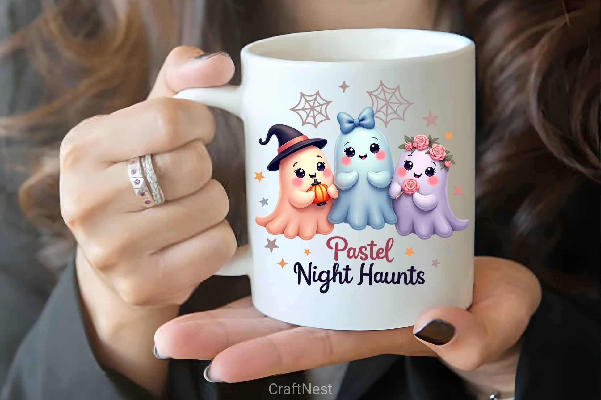 Pastel Kawaii Halloween Ghosts Clipart Bundle - CraftNest - Digital Crafting and Art