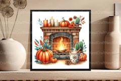 Fall Fireplace Clipart Bundle - CraftNest - Digital Crafting and Art