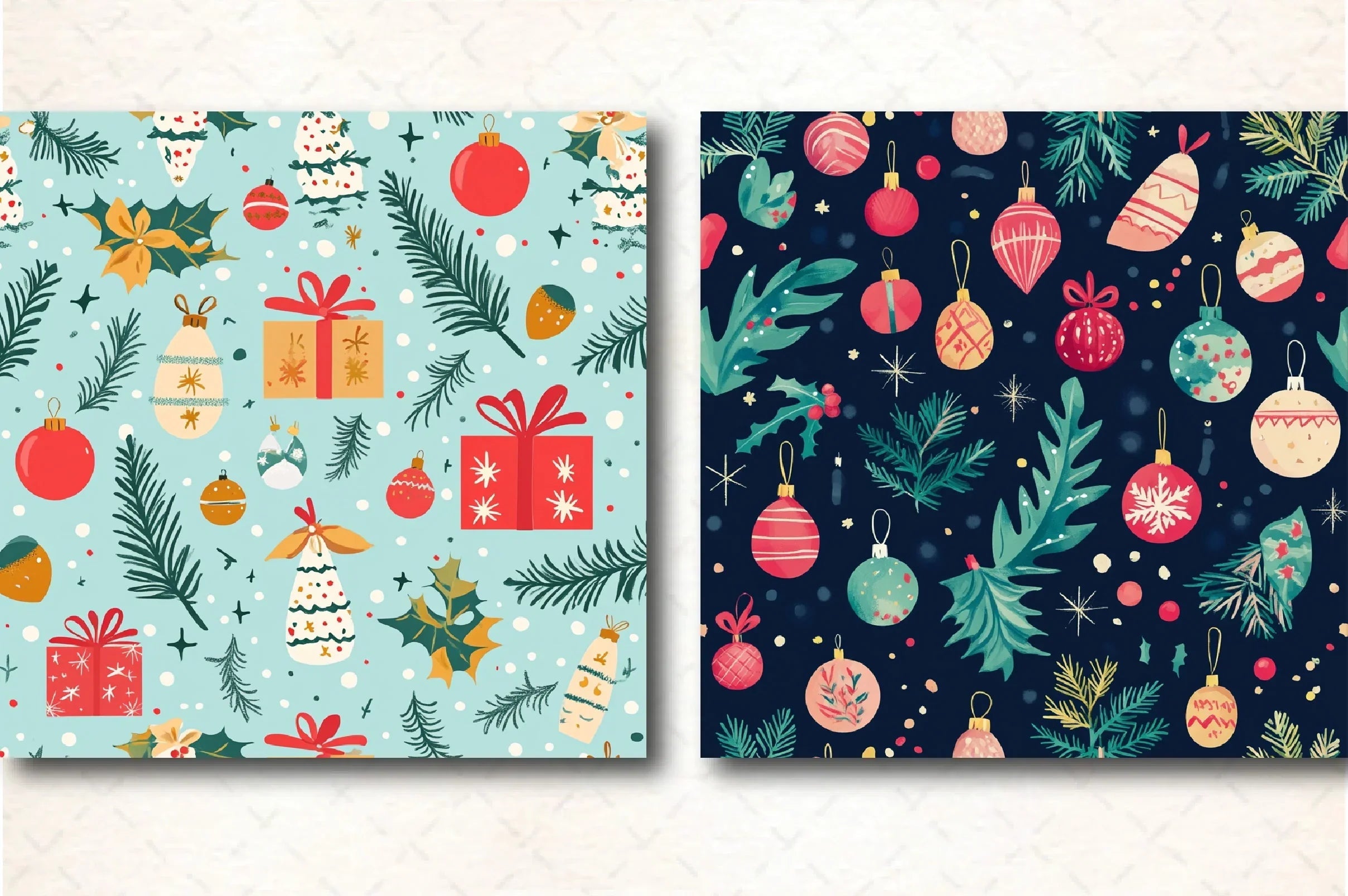 Merry & Bright Christmas Patterns Clipart Bundle - CraftNest - Digital Crafting and Art