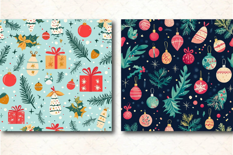 Merry & Bright Christmas Patterns Clipart Bundle - CraftNest - Digital Crafting and Art