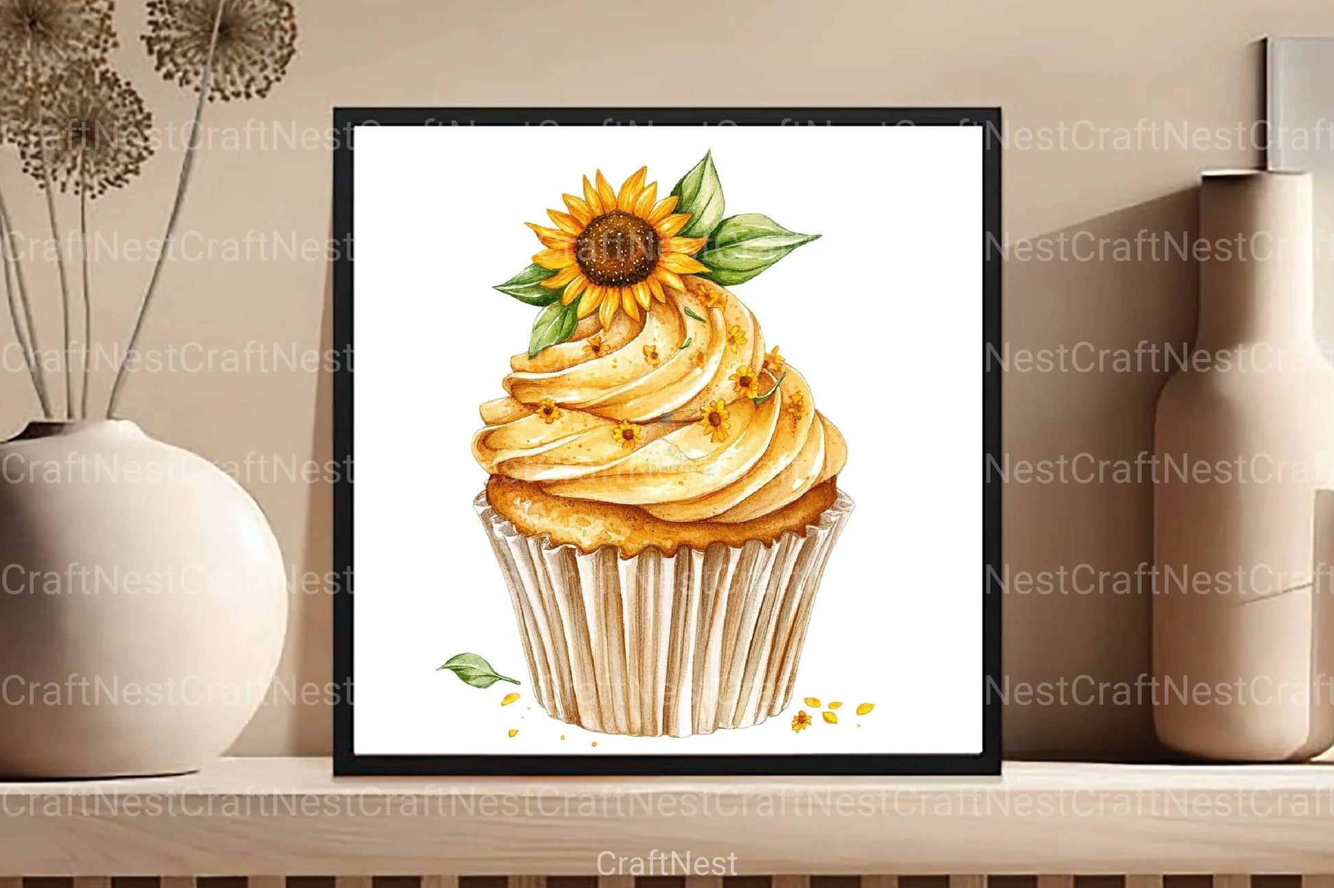 Floral Cupcake Clipart Bundle 99 - CraftNest - Digital Crafting and Art