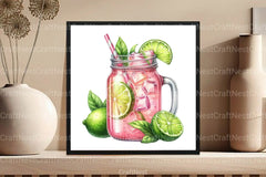 Pink and Green Summer Clipart Bundle 78 - CraftNest - Digital Crafting and Art