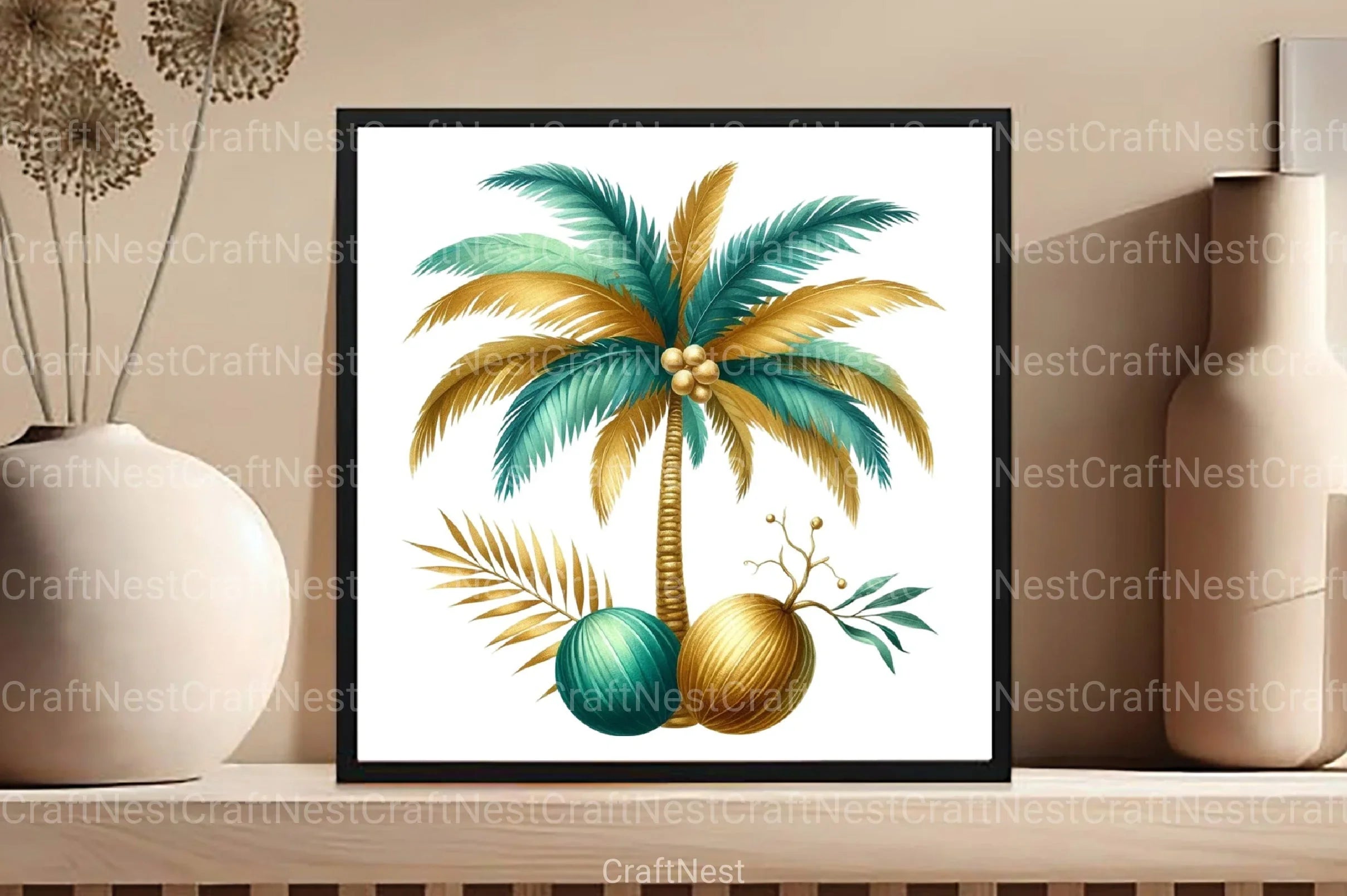 Gold & Teal Nautical Clipart Bundle - CraftNest - Digital Crafting and Art