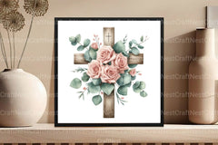 Cross Religious Floral Clipart Bundle 1 - CraftNest - Digital Crafting and Art