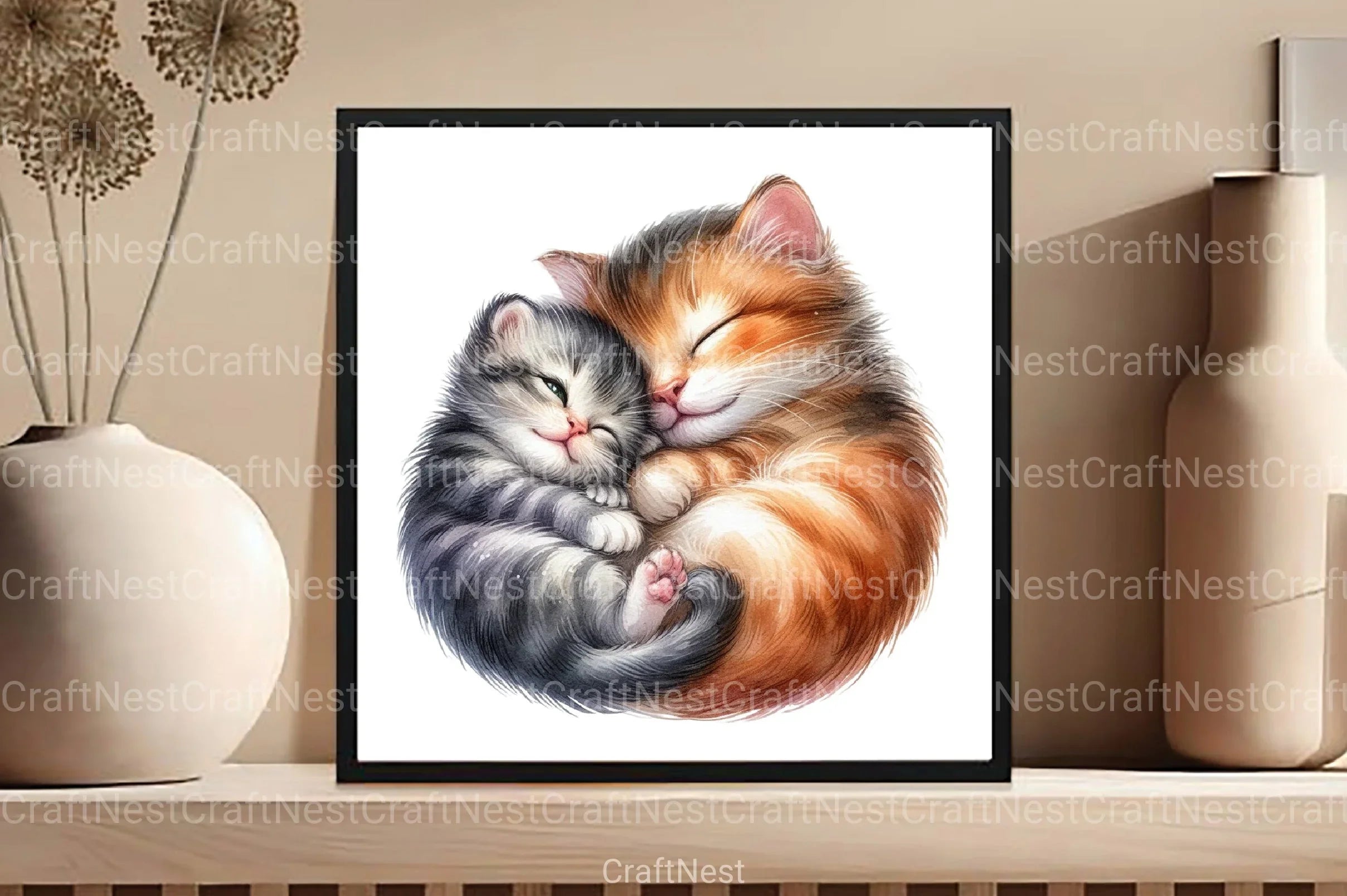 Soft & Warm Mother's Love Clipart Bundle 2 - CraftNest - Digital Crafting and Art