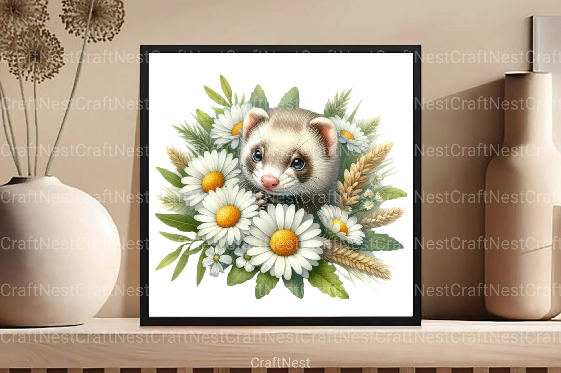 Woodland Animals with Flowers Clipart Bundle - CraftNest - Digital Crafting and Art