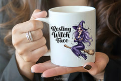 Resting Witch Face Clipart Bundle 2 - CraftNest - Digital Crafting and Art