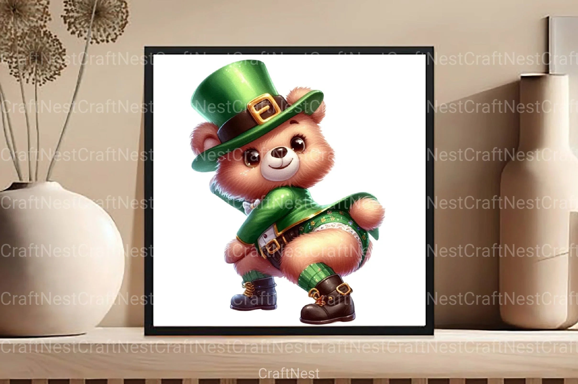 St. Patrick's Day Twerking Teddy Bear Clipart Bundle - CraftNest - Digital Crafting and Art