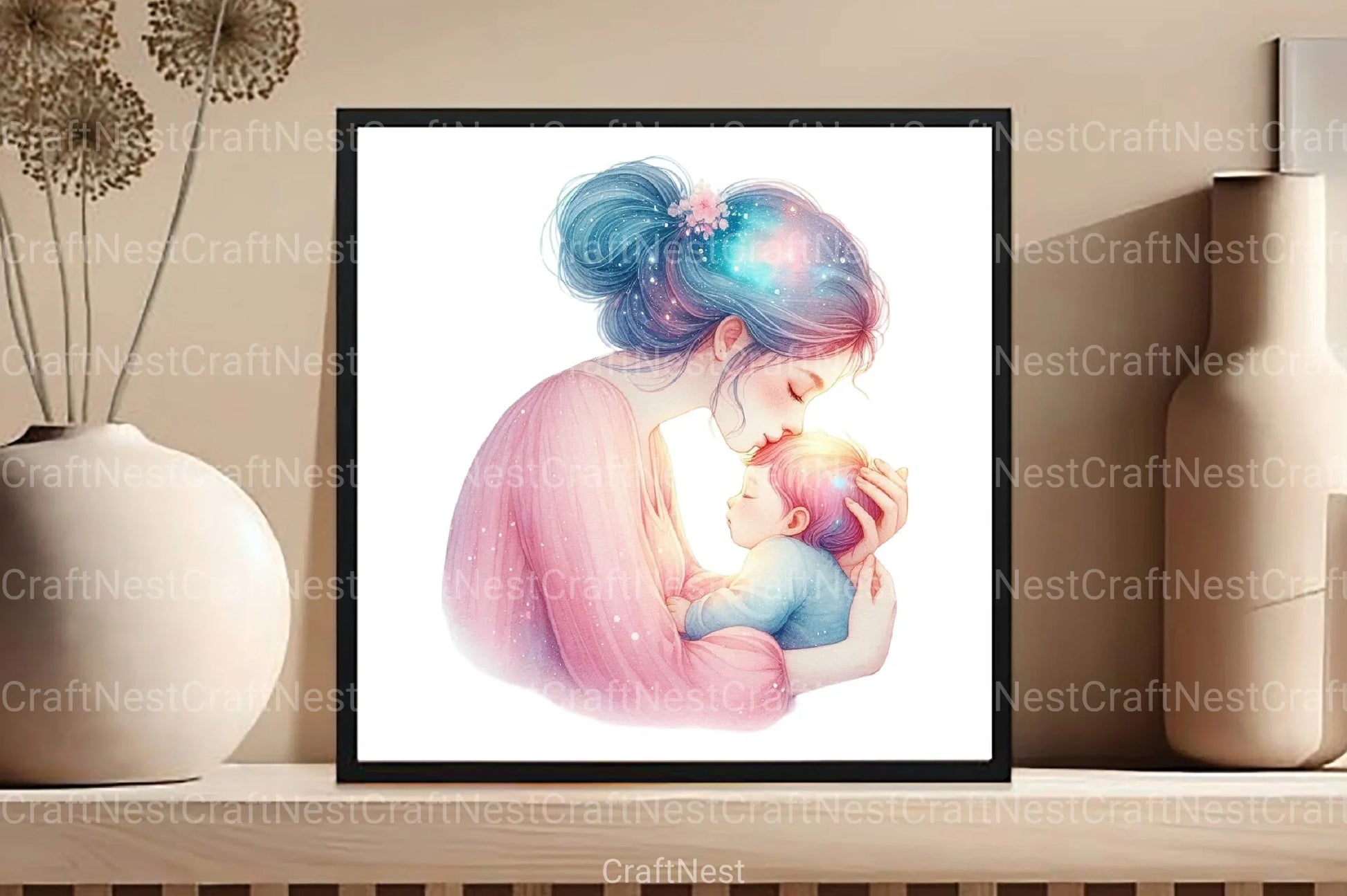 Pastel Mother's & Child Clipart Bundle 90 - CraftNest - Digital Crafting and Art