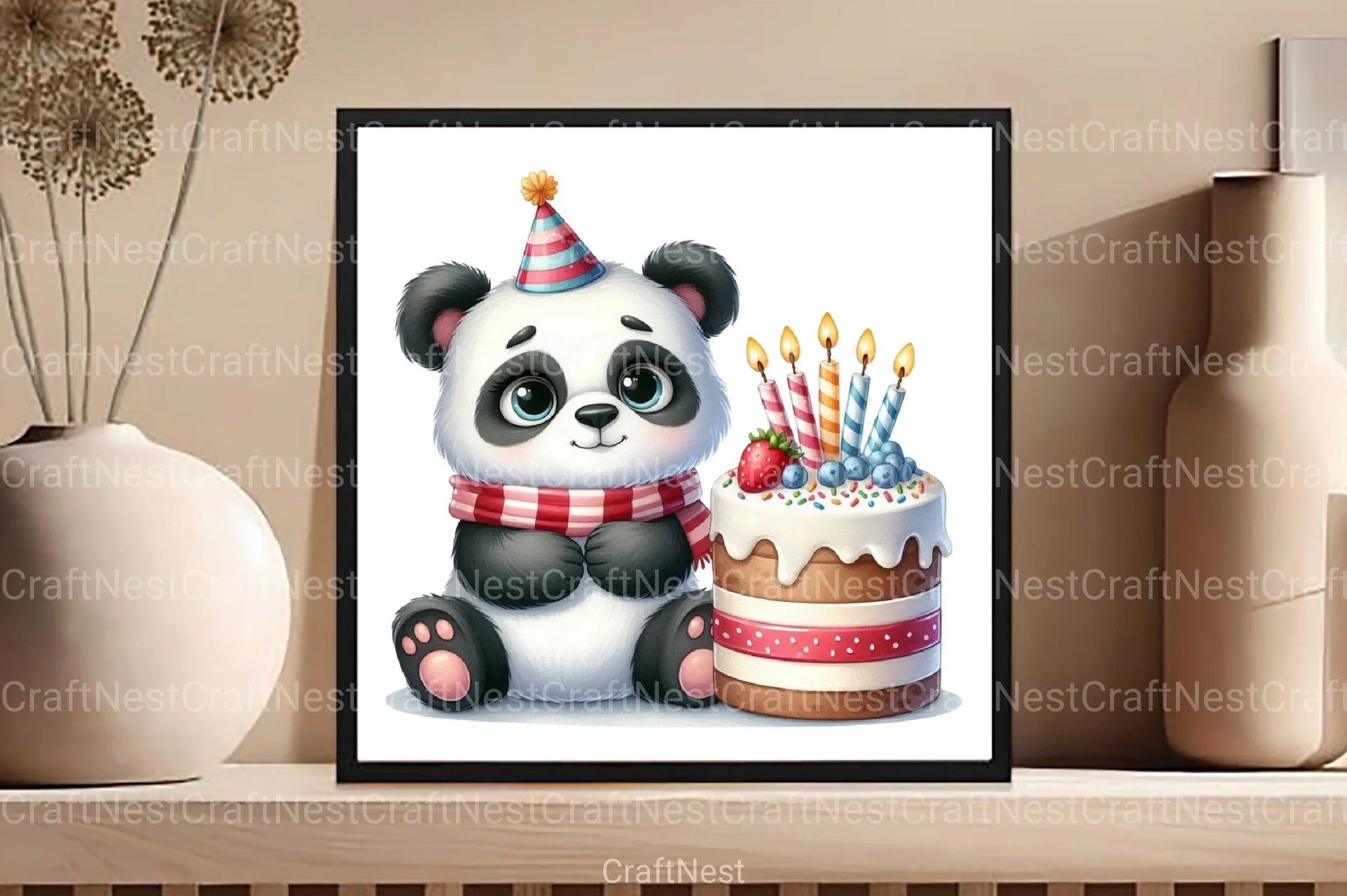 Cute Animals Birthday Clipart Bundle - CraftNest - Digital Crafting and Art