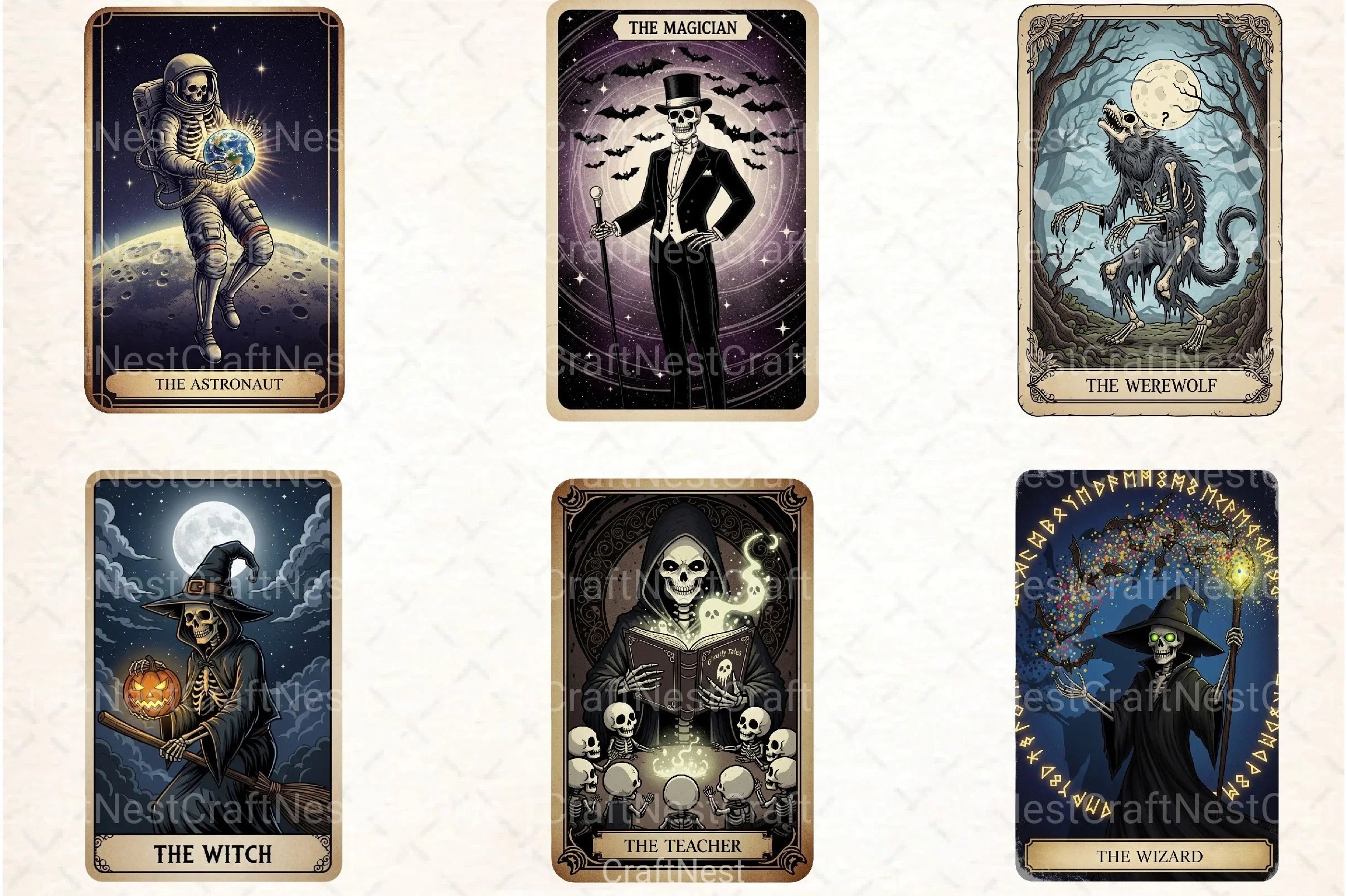 Funny Halloween Tarot Card Clipart Bundle - CraftNest - Digital Crafting and Art
