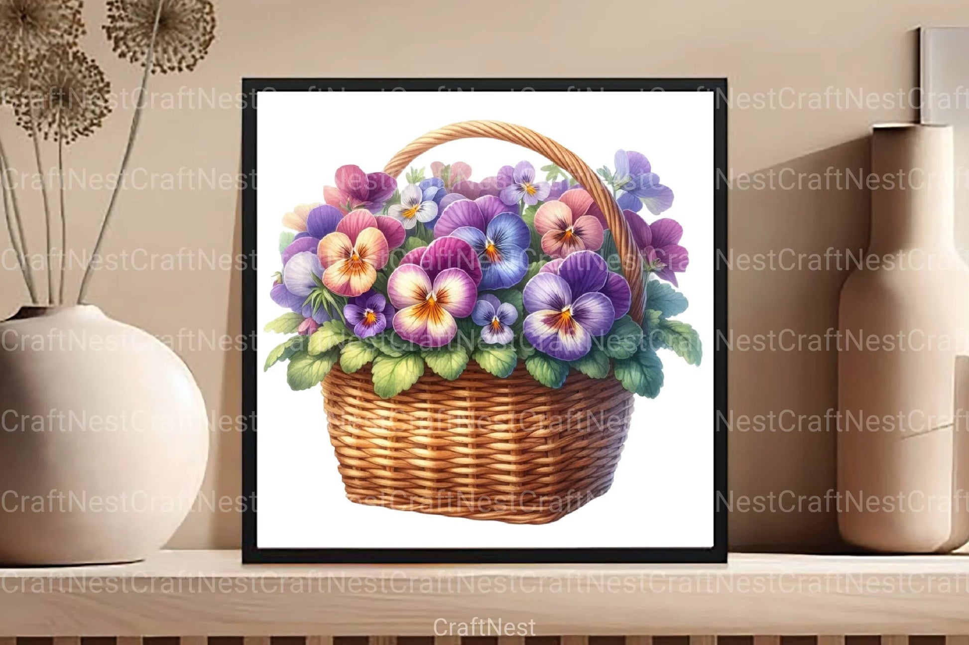 Spring Viola Flowers Clipart Bundle - CraftNest - Digital Crafting and Art