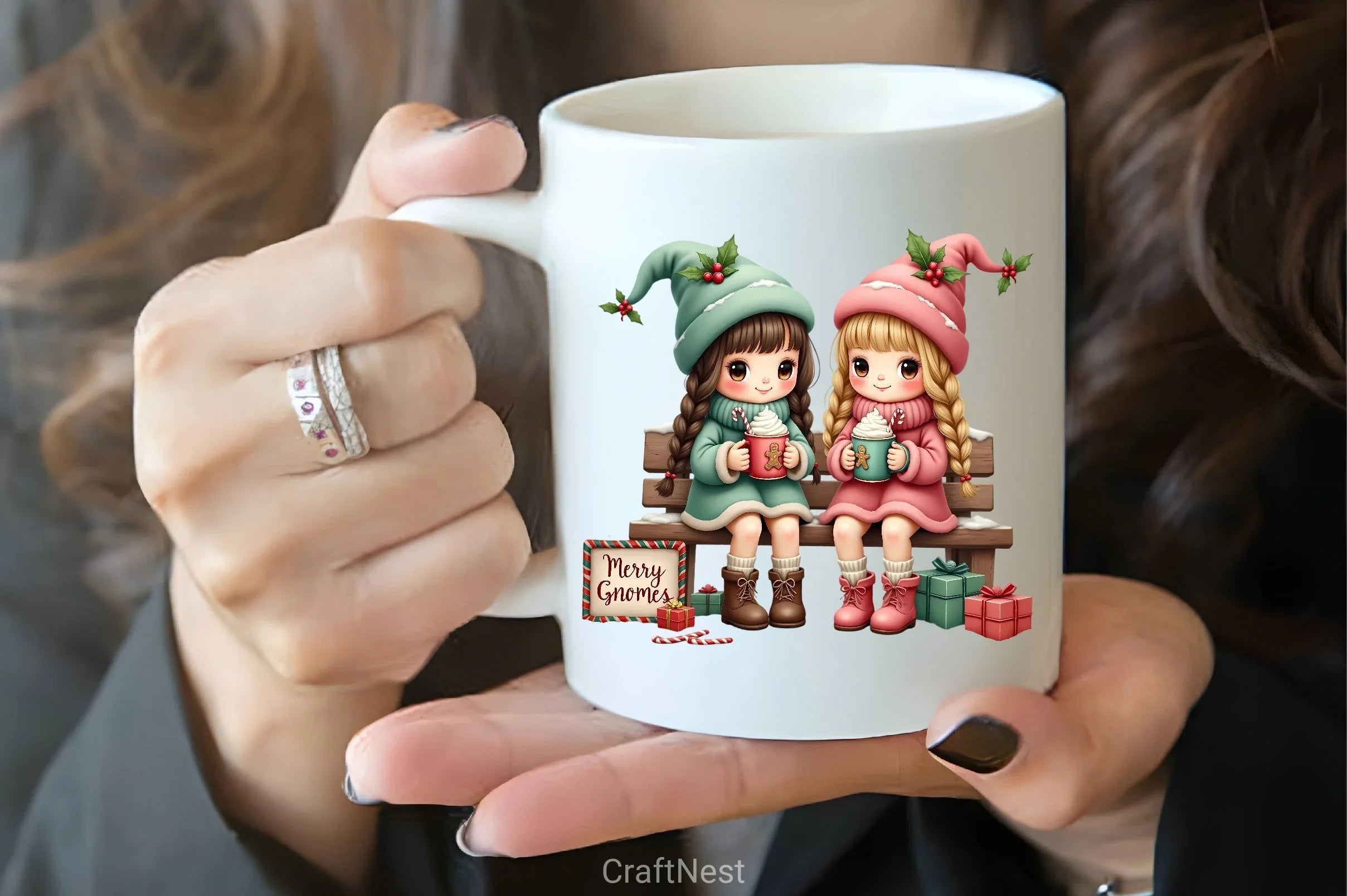 Festive Chibi Gnomes Winter Clipart Bundle - CraftNest - Digital Crafting and Art