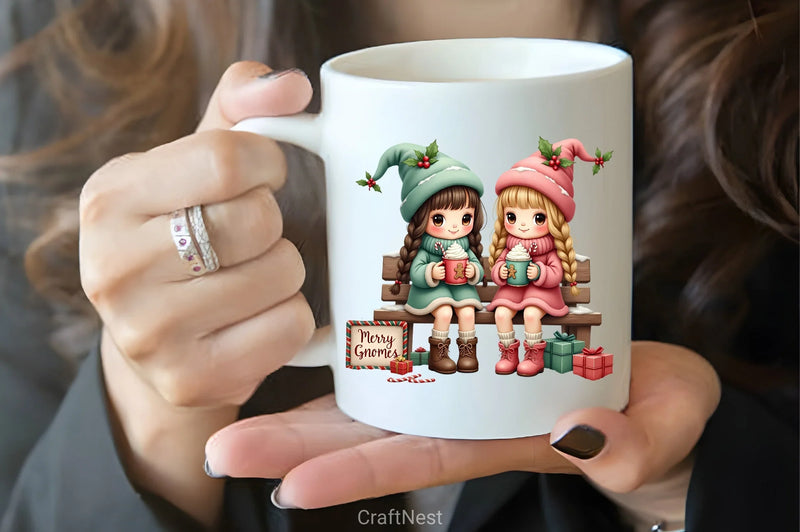 Festive Chibi Gnomes Winter Clipart Bundle - CraftNest - Digital Crafting and Art