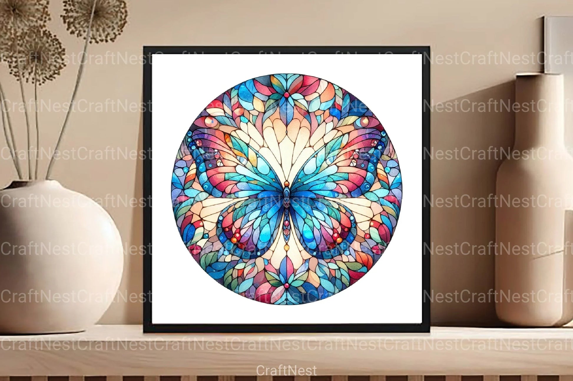 Stained Glass Butterfly Summer Clipart Bundle - CraftNest - Digital Crafting and Art