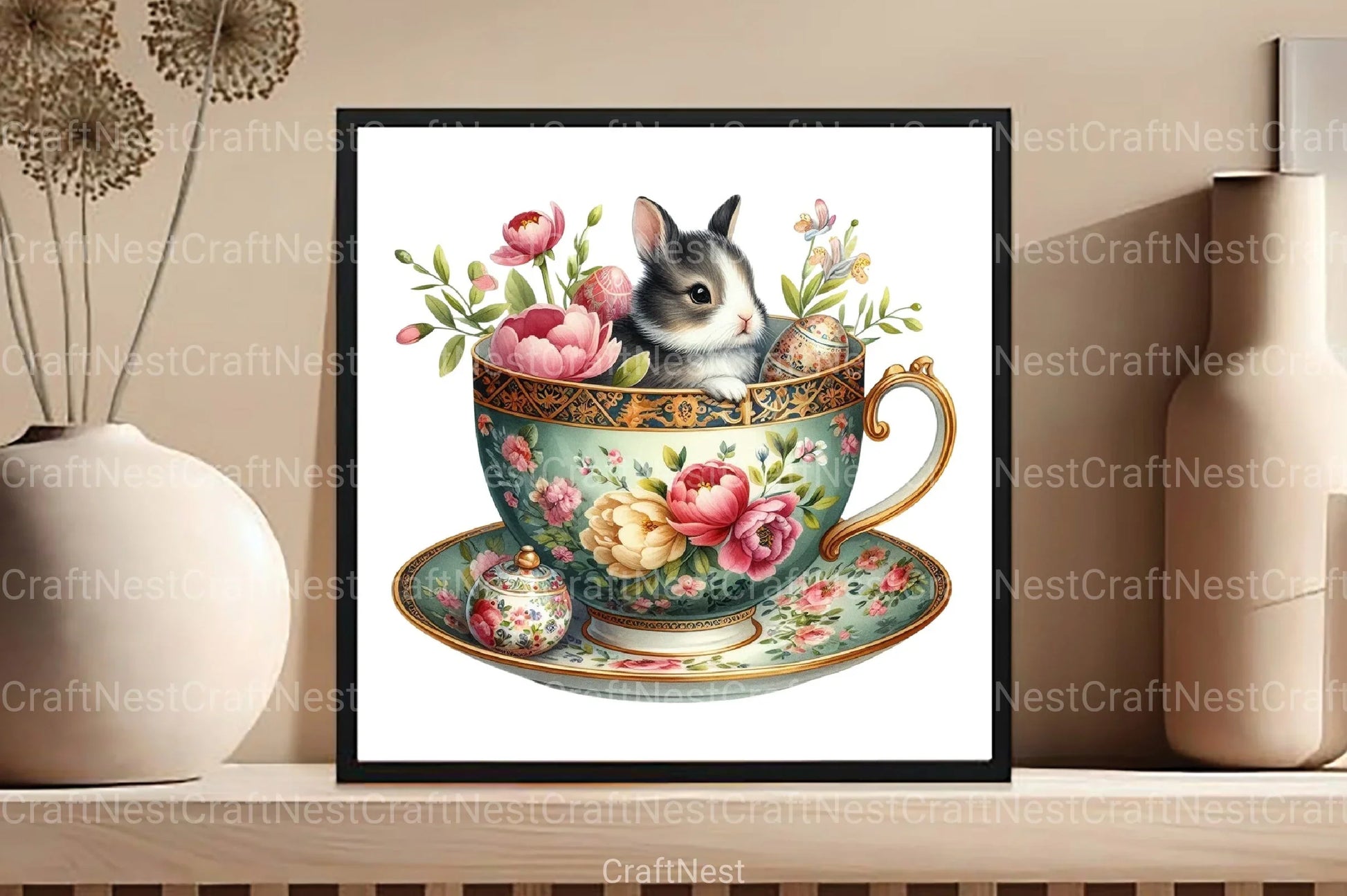 Chinoiseries Easter Clipart Bundle - CraftNest - Digital Crafting and Art