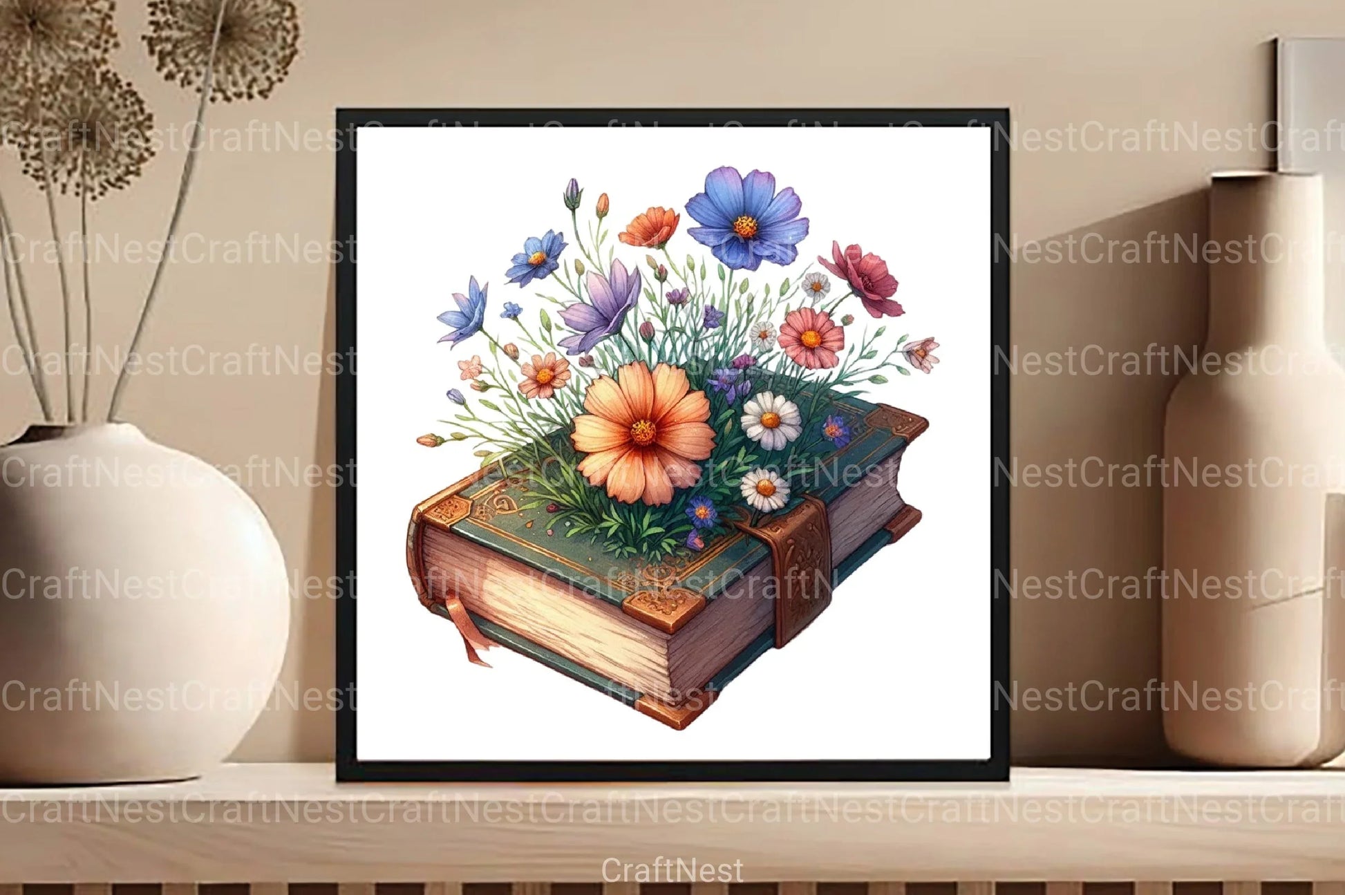 Pretty Floral Books Clipart Bundle - CraftNest - Digital Crafting and Art