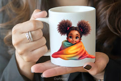 Peeking African American Girl Clipart Bundle 2 - CraftNest - Digital Crafting and Art