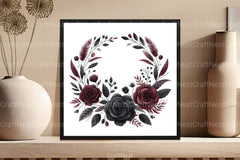 Dark Moody Gothic Flower Clipart Bundle 12 - CraftNest - Digital Crafting and Art