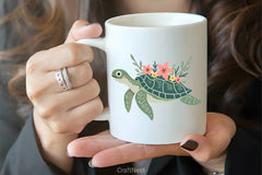 Sea Turtle Floral Shell Clipart Bundle - CraftNest - Digital Crafting and Art