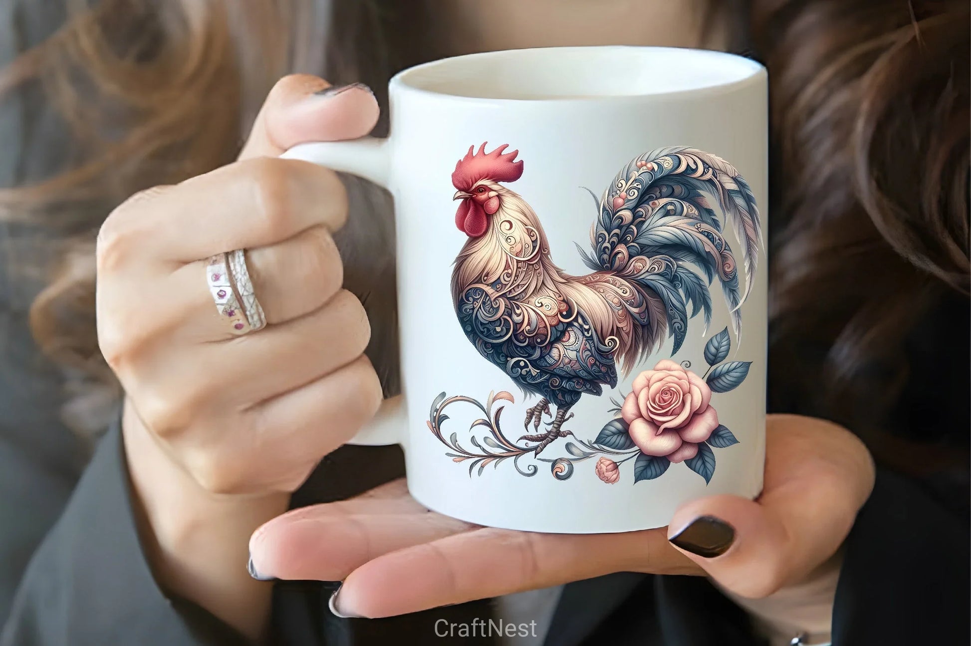 Vintage Spring Floral Chicken Clipart Bundle 4 - CraftNest - Digital Crafting and Art