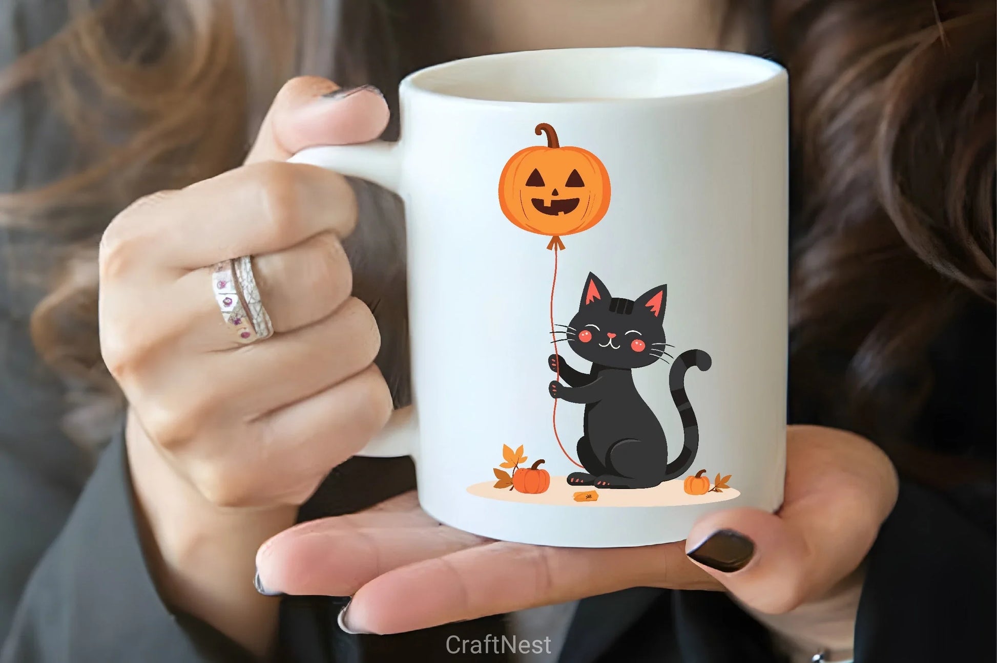 Black Cat with Jack O Lantern Balloon Clipart Bundle - CraftNest - Digital Crafting and Art