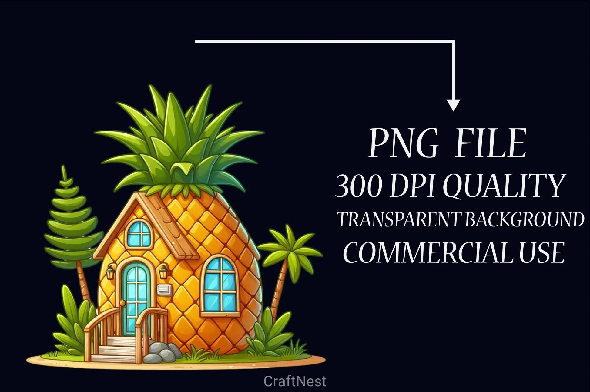Pineapple House Clipart Bundle - CraftNest - Digital Crafting and Art