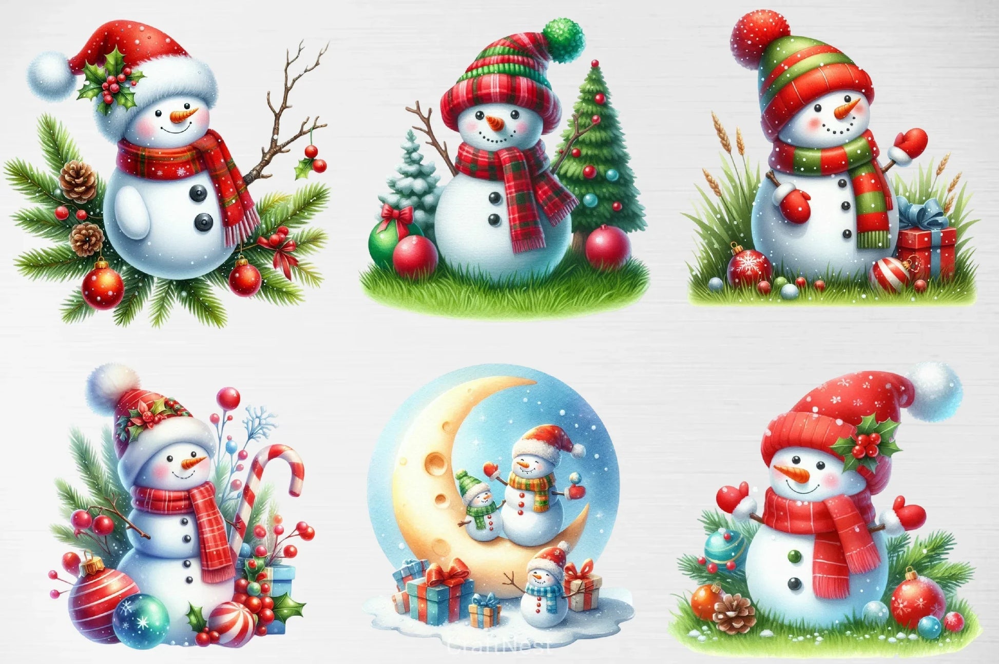 Festive Snowman Clipart Bundle - CraftNest - Digital Crafting and Art