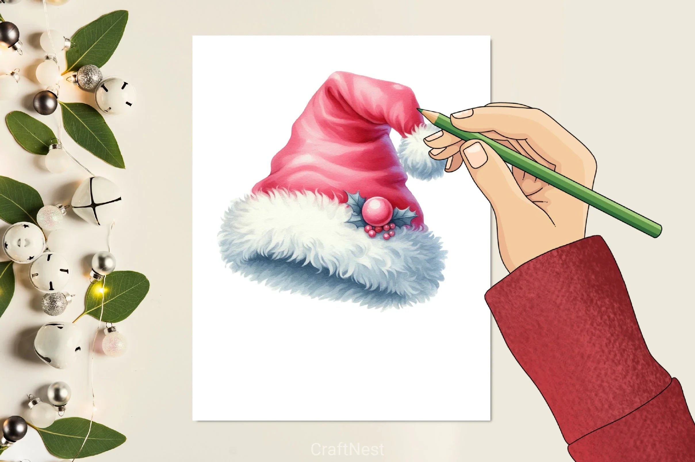 Pink Christmas Clipart Bundle 25 - CraftNest - Digital Crafting and Art