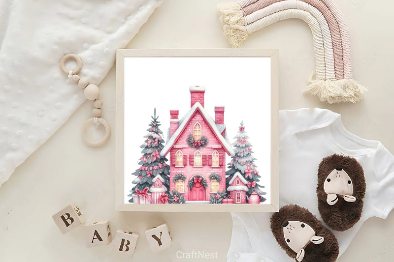 Pink Christmas Clipart Bundle 25 - CraftNest - Digital Crafting and Art