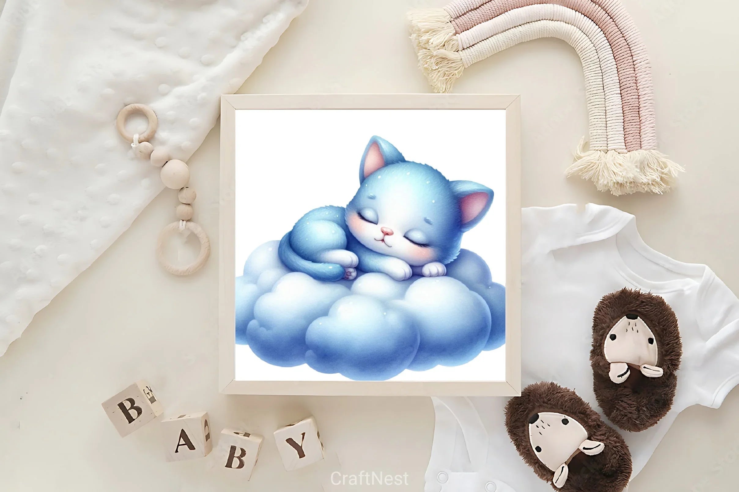 Pastel Blue Baby Animals Clipart Bundle - CraftNest - Digital Crafting and Art