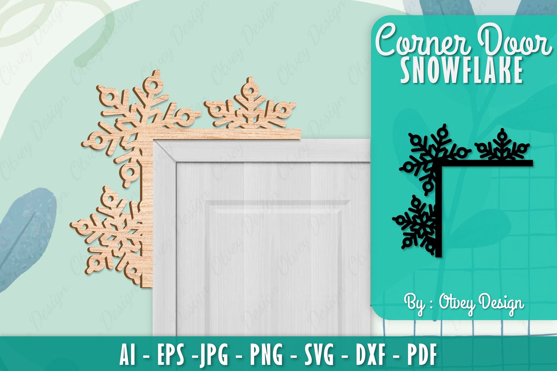 Snowflake Corner Door SVG Bundle 2 - CraftNest - Digital Crafting and Art