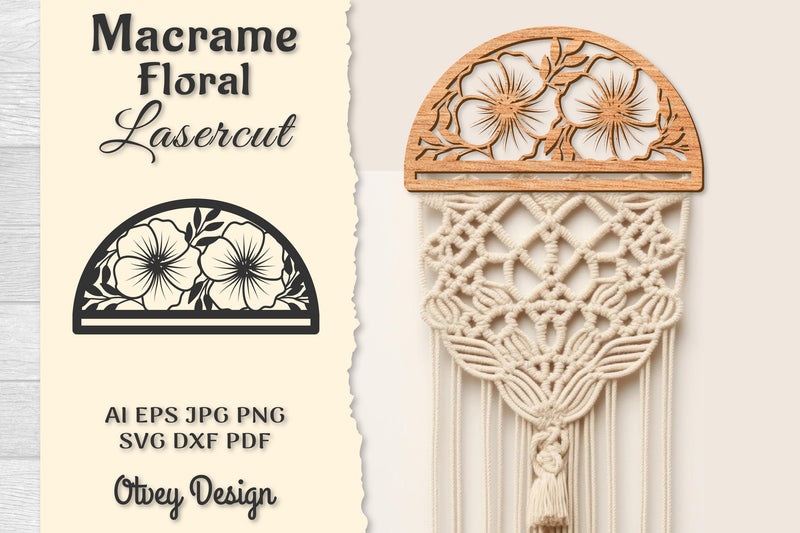 Macrame Frame Floral Lasercut SVG Bundle 10 - CraftNest - Digital Crafting and Art