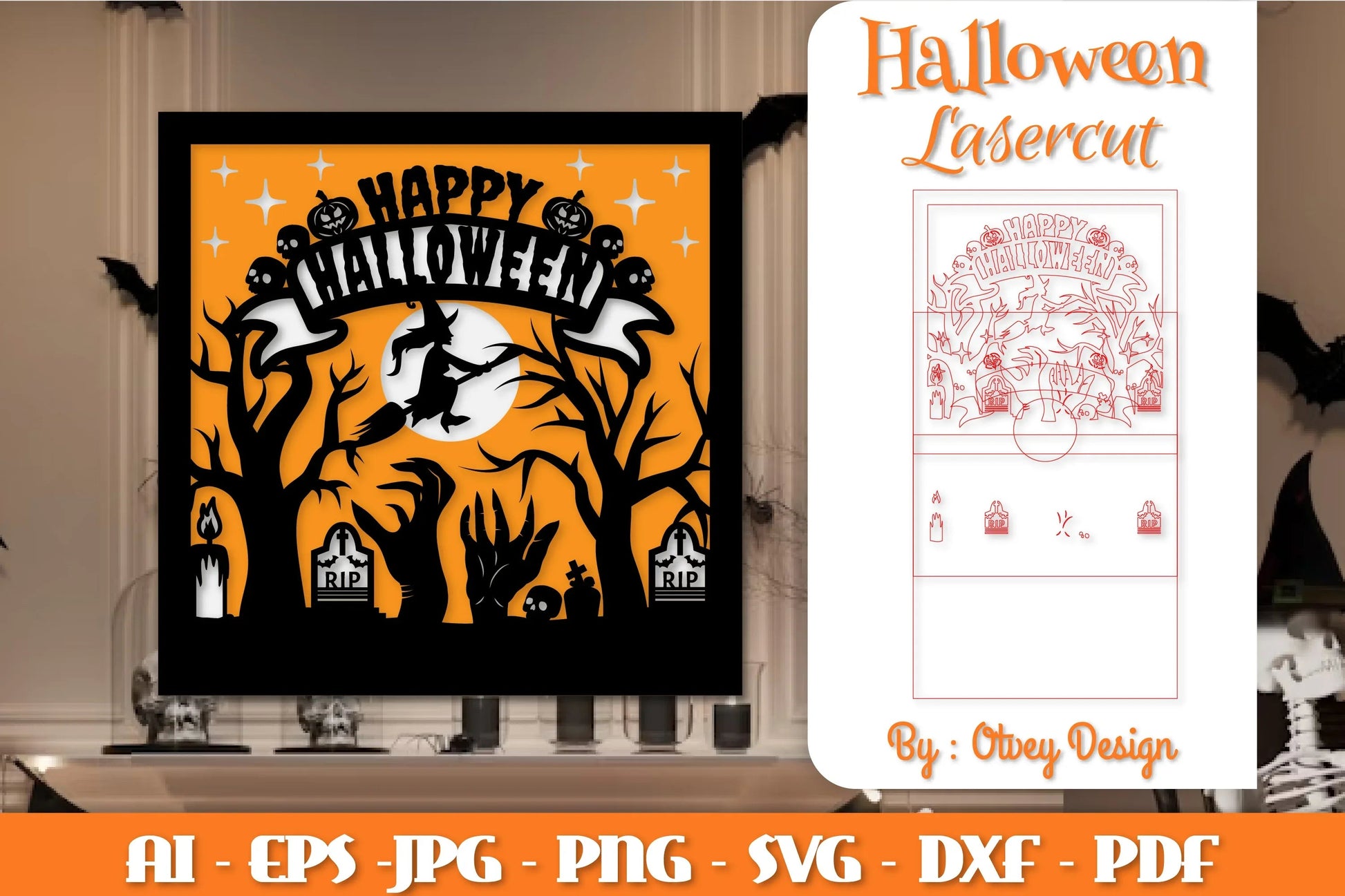 Halloween Decorations Layered Lasercut SVG Bundle - CraftNest - Digital Crafting and Art