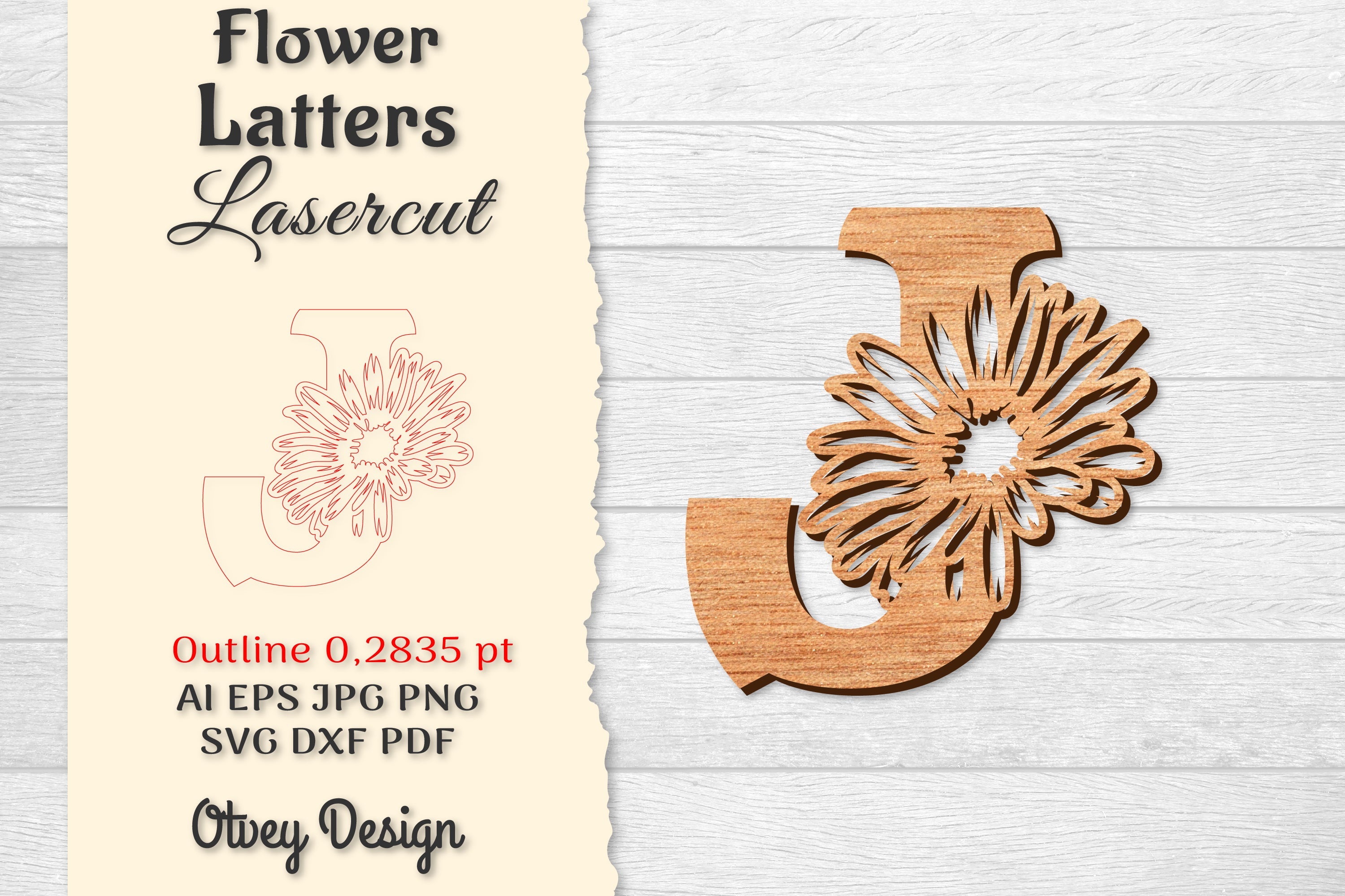 Flower Letters Laser Cut SVG Bundle 8 - CraftNest - Digital Crafting and Art
