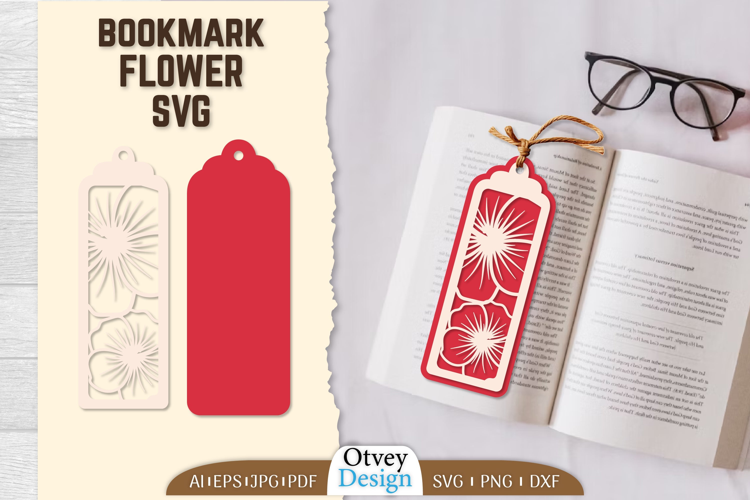 Bookmark Flower SVG Bundle 78 - CraftNest - Digital Crafting and Art