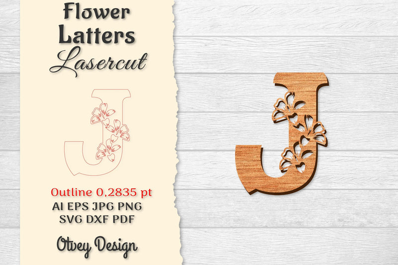Flower Letters Laser Cut File SVG Bundle 123 - CraftNest - Digital Crafting and Art