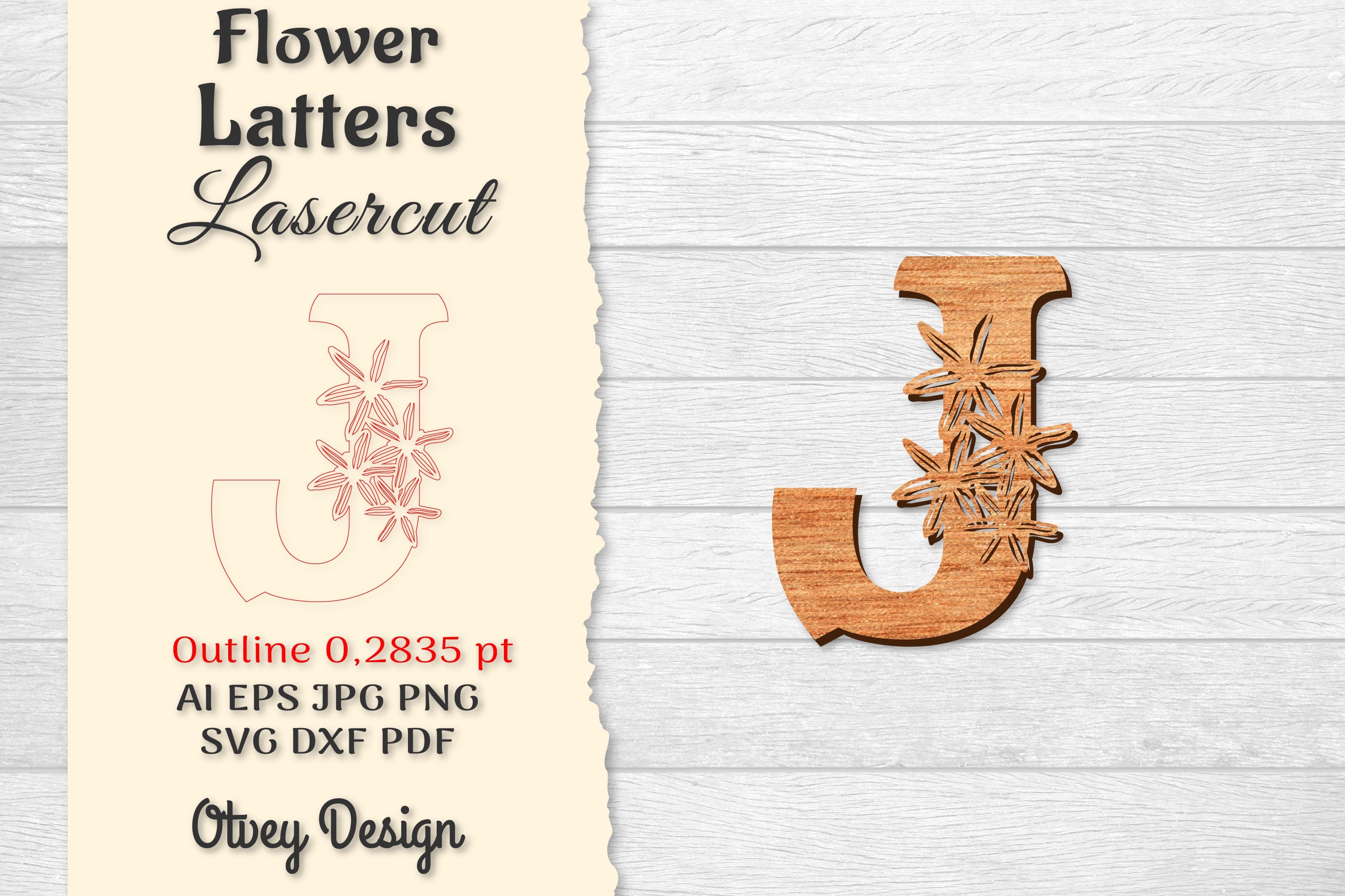 Flower Letters Laser Cut File SVG Bundle 33 - CraftNest - Digital Crafting and Art