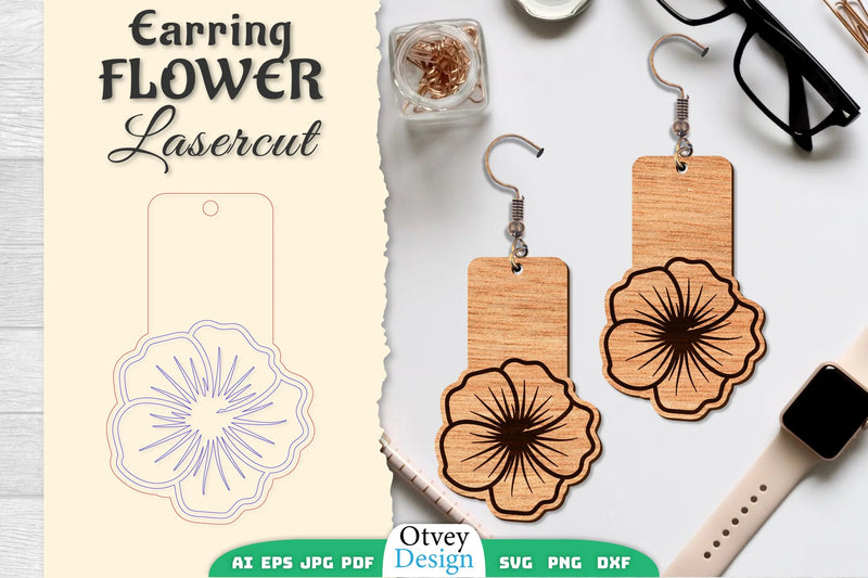 Earring Flower Lasercut SVG Bundle 84 - CraftNest - Digital Crafting and Art