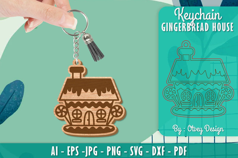 Gingerbread House Keychain Laser Cut SVG Bundle 1 - CraftNest - Digital Crafting and Art